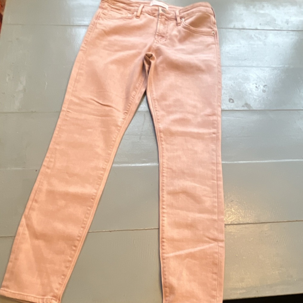 Dear John Gisele Skinny Jeans Women 26 Blush Peach Mid Rise Stretch Denim